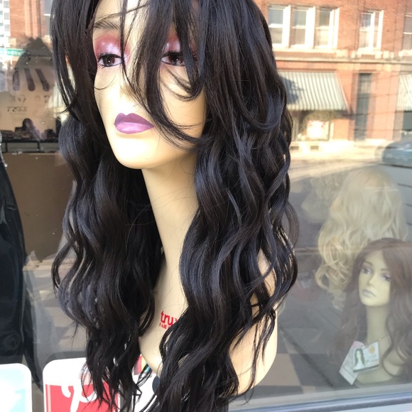 Long dark brown 6X6 freepart Lacefront Wig… main image 4